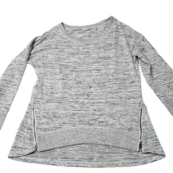 Athleta Blissful Sharkbite Gray Sweatshirt - Picture 2 of 5